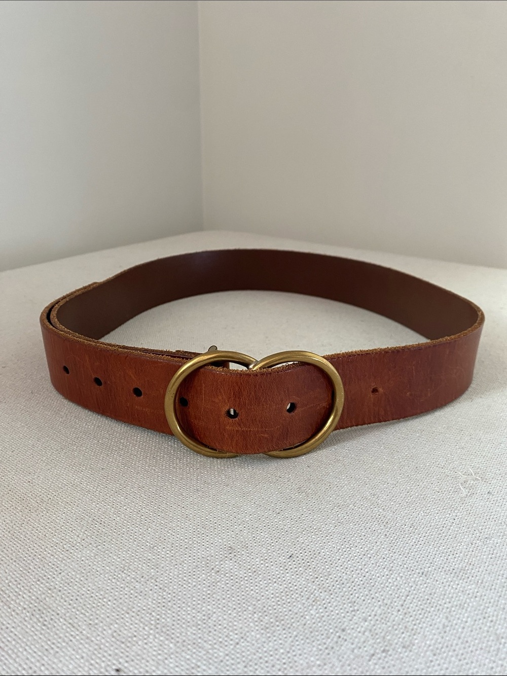 Auxiliary Cognac Leather & Brass Belt